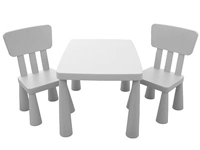 grey childrens table and chairs